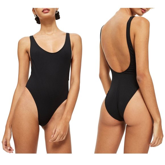 topshop ribbed swimsuit